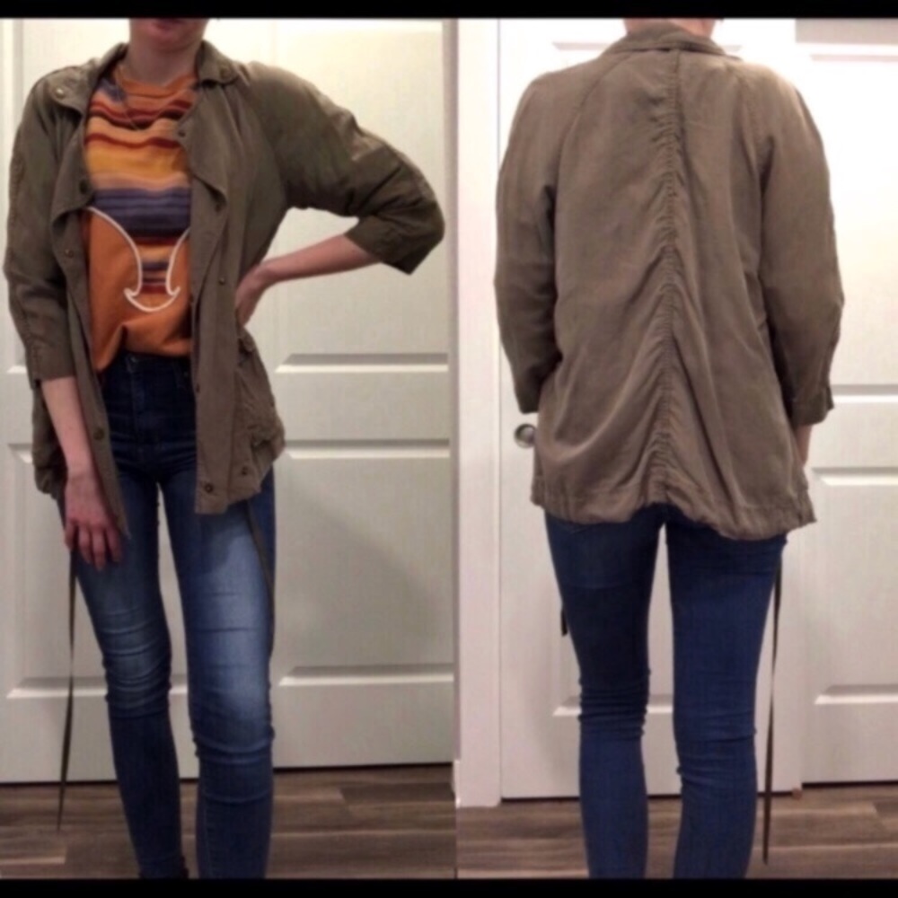 Zara Green Utility Style Jacket Size Small